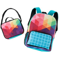 Rainbow Fractal Canvas Backpack & Lunch Tote
