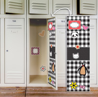 Black & White Plaid  Locker Decal