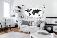 Black & White Plaid Map Giant Wall Decal