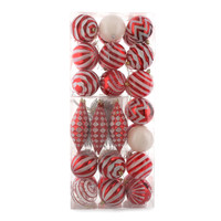 Red & White Assorted Ornament Set (42)
