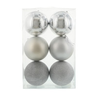 Silver 120mm Ball Ornament Set (6)