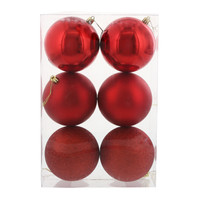Red 100mm Ball Ornament Set (6)