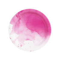 Fancy Floral Pink Watercolor Dessert Plate (8)