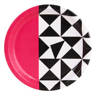 Bold Geometric Pink Dinner Plate (8)