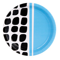 Bold Geometric Blue Dinner Plate (8)