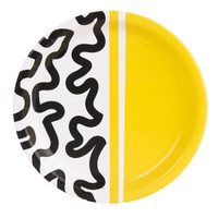 Bold Geometric Yellow Dinner Plate (8)