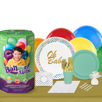 Oh Baby 16 Guest Party Pack and Helium Kit