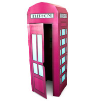 Pink Phone Booth Cardboard Stand