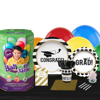 Graduation Party 16 Guest Party Pack and Helium Kit