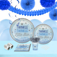 Twinkle Twinkle Little Star Blue 16 Guest Tableware & Deco Kit
