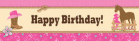 Western Cowgirl Party Birthday Banner