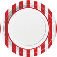 Red Stripe Dinner Plates