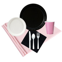 Black White & Pink Party Pack (24)