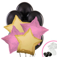 Black Pink & Gold Balloon Bouquet