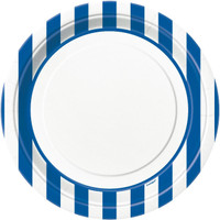 Royal Blue Stripe Dinner Plates