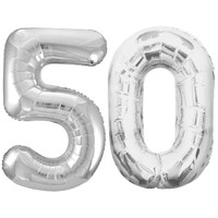 Jumbo Silver Foil Balloons-50