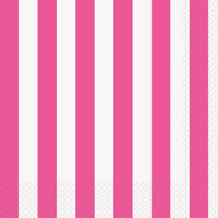 Hot Pink Stripe Lunch Napkins