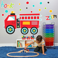 Fire Truck Giant Wall Decal