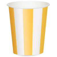 Yellow Stripe 12 oz. Paper Cups