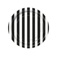 Black Stripe Dessert Plates