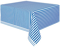 Royal Blue Stripe Plastic Tablecover