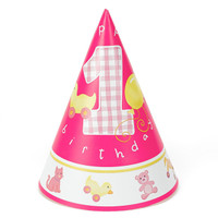 Girl's Little 1 Birthday Cone Hats