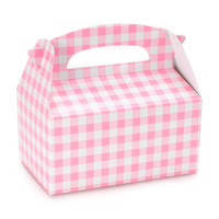 Pink Gingham Empty Favor Boxes