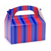 Red and Blue Striped Empty Favor Boxes