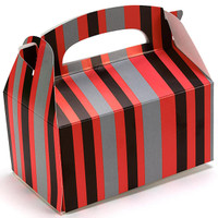 Red and Black Striped Empty Favor Boxes