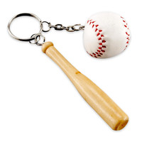 Baseball and Bat Keychains