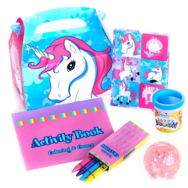 Enchanted Unicorn 2nd Birthday Party Favor Box (Set of 4)