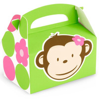 Pink Mod Monkey Empty Favor Boxes