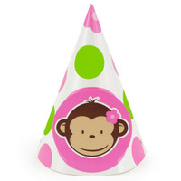 Pink Mod Monkey Cone Hats