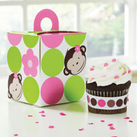 Pink Mod Monkey Cupcake Boxes