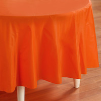 Sunkissed Orange (Orange) Round Plastic Tablecover