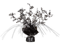 Black and Silver Musical Notes Foil Spray Centerpiece