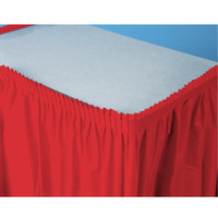 Classic Red (Red) Plastic Table Skirt