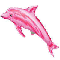 Pink Dolphin Shaped Jumbo Foil Balloon