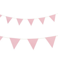 Classic Pink with Polka Dots - Paper Flag Banner