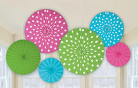 Dots Printed Paper Fan Decorations