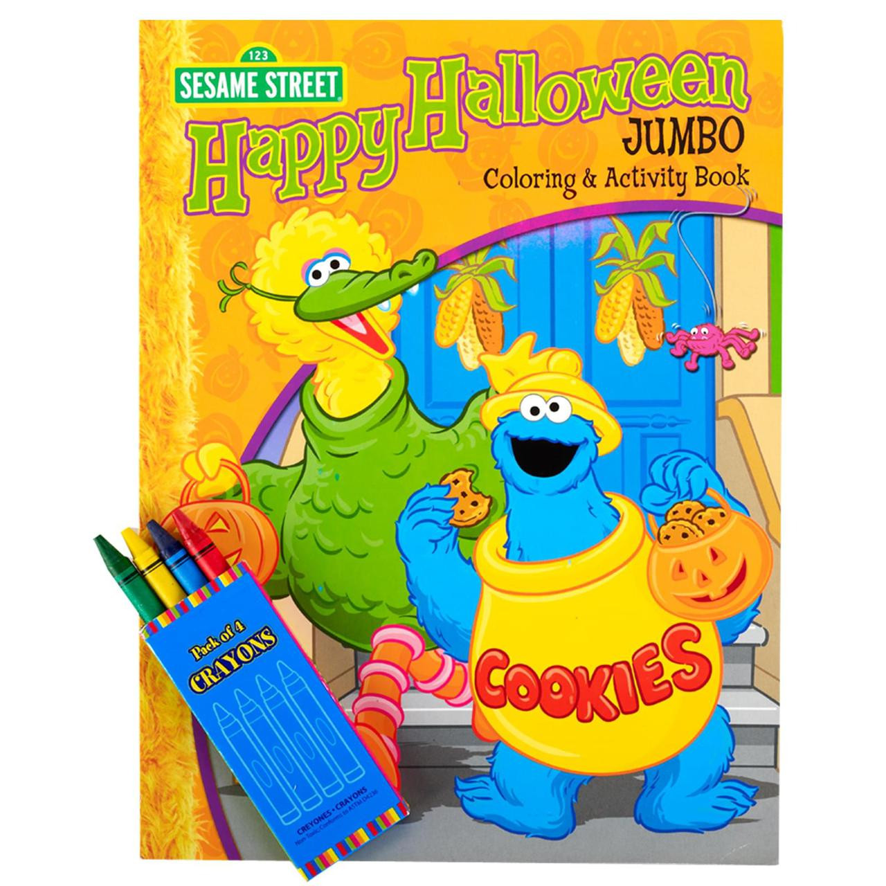 Download Sesame Street Halloween Jumbo Coloring Book and Crayons Set - ThePartyWorks