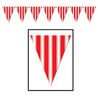 Red Striped Pennant Banner