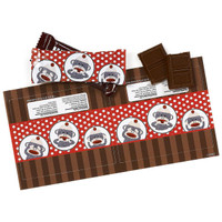 Sock Monkey Small Candy Bar Wrappers