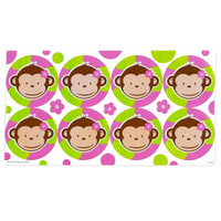 Pink Mod Monkey Large Lollipop Sticker Sheet