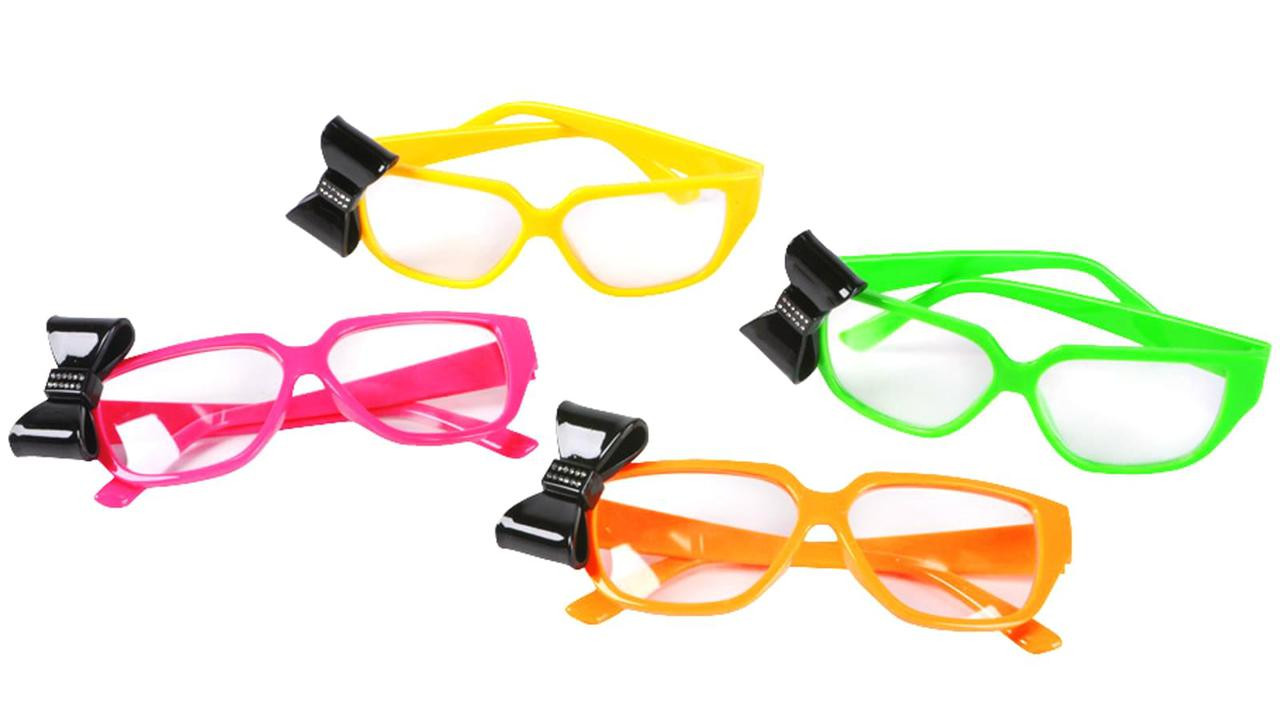 Neon Nerd Glasses with Bow