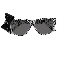 Zebra Print Nerd Glasses with Bow