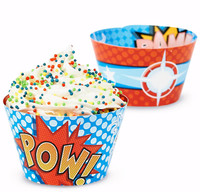 Superhero Comics Reversible Cupcake Wrappers