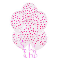 White with Pink Dots Balloons