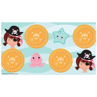 Pretty Pirates Party Small Lollipop Sticker Sheet