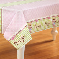 Pink Cowgirl Plastic Tablecover